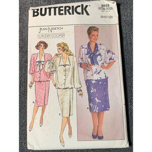 Butterick 3655 Claudia Cooper Dress & Coat Sewing Pattern Sizes 8-12 1980s Style